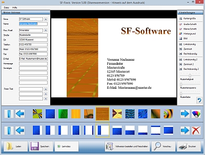 SF-Fixvis -  Programm zum Visitenkarten drucken