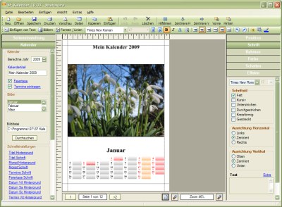 SF-Kalender - Software zum Kalender drucken